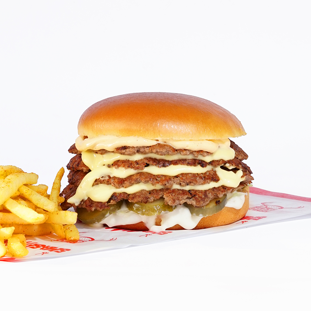 Burger original style quadruple . Fries