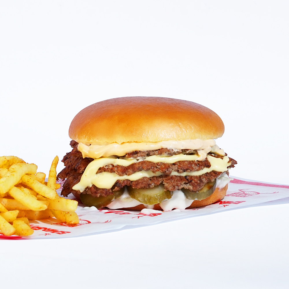 Burger original style triple . Fries