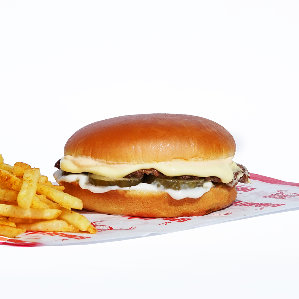 Burger original style single . fries