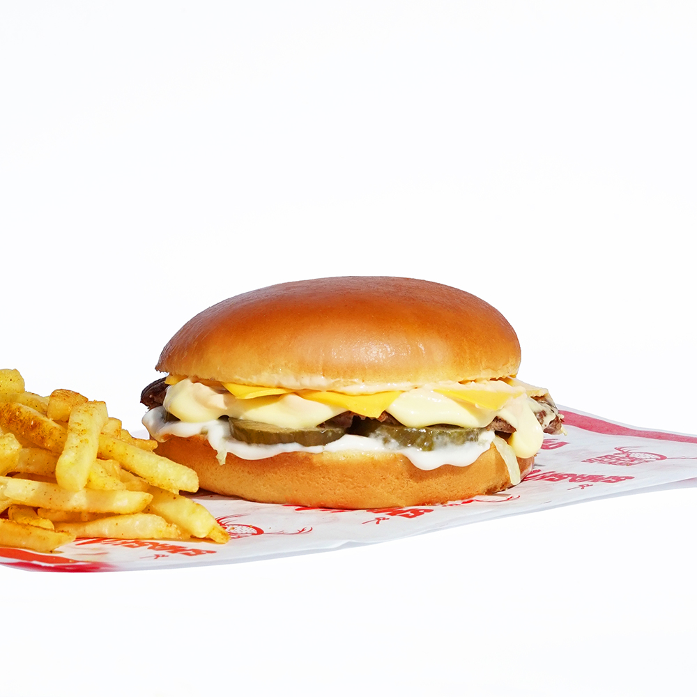 Burger the american style  single . fries